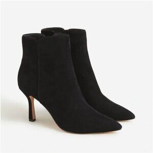 J. Crew Pointed-toe ankle boots in black suede size 10.5